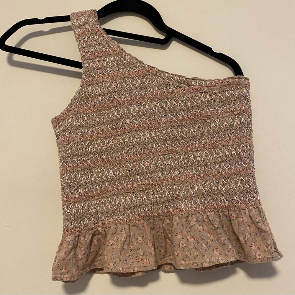 American Eagle Smocked, One Shoulder Top - XS